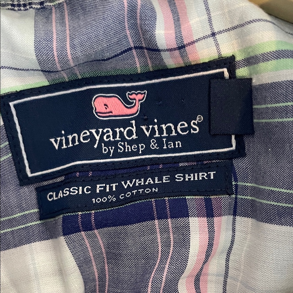 Vineyard Vines Blue Plaid Men's Shirt~ XL - Picture 5 of 5